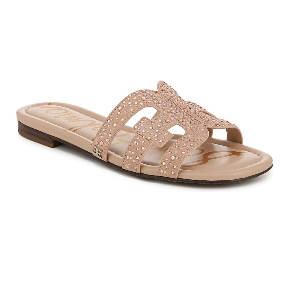 Sam Edelman Beige Embellished Slide Sandals